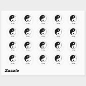 Yin Yang Runder Aufkleber (Blatt)