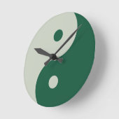 Yin Yang Sage Green Runde Wanduhr (Winkel)