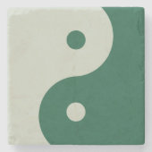 Yin Yang Sage Green Steinuntersetzer (Vorderseite)