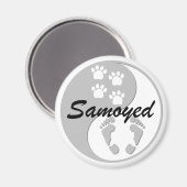 Yin Yang samoyed Magnet (Vorderseite/Rückseite)