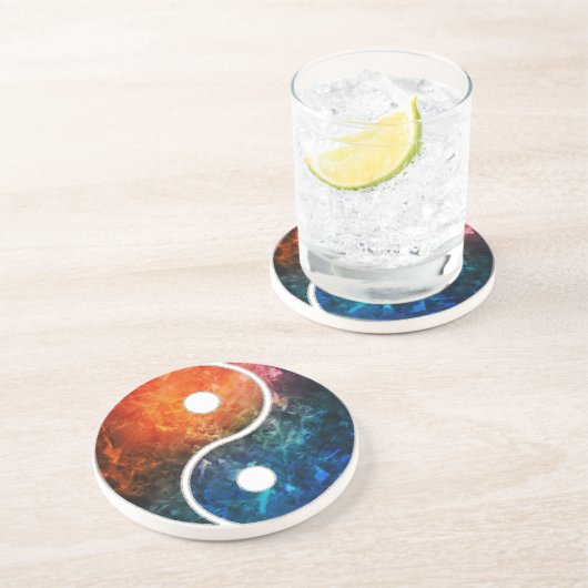 Yin Yang Sandstein Untersetzer (Seite)