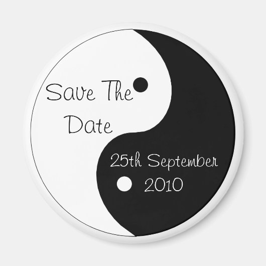 Yin Yang Save the Date Wedding Magnet (Vorne)