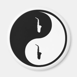Yin Yang Saxophon Magnet