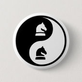 Yin Yang Schach Button (Vorderseite)