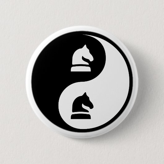Yin Yang Schach Button (Vorderseite)