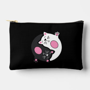 Yin Yang Schlafende Katzen in Schwarz und Weiß Zubehörtasche