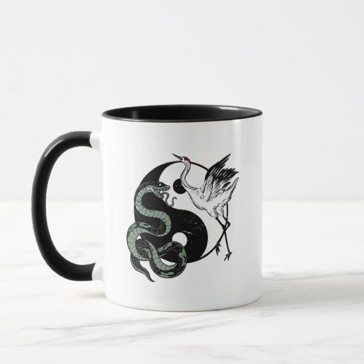 Yin-Yang-Schlange und Kransymbol Tasse (Links)