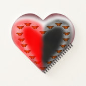 Yin Yang Schmetterlinge Herz Notizblock (Rückseite)