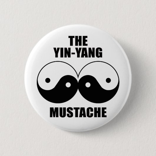 Yin-Yang Schnurrbart Button (Vorderseite)