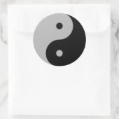 Yin Yang - schwarz Runder Aufkleber (Tasche)