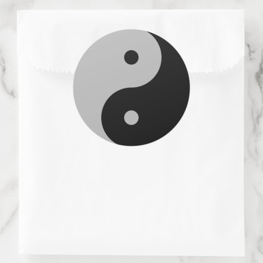 Yin Yang - schwarz Runder Aufkleber (Tasche)
