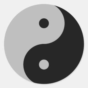 Yin Yang - schwarz Runder Aufkleber