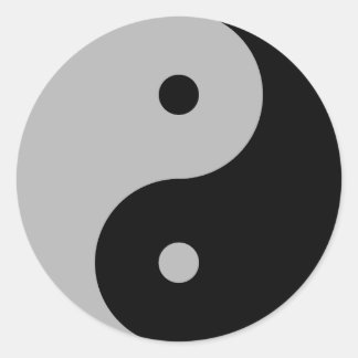 Yin Yang - schwarz Runder Aufkleber