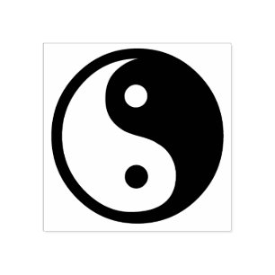 Yin-Yang-Schwarz/Weiß Gummistempel