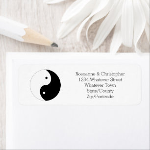 Yin Yang Schwarz-Weiß-Hochzeitsetikett