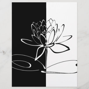 Yin Yang Schwarz-weiß Lotus Blossom