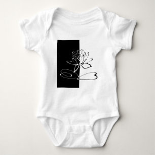 Yin Yang Schwarz-weiß Lotus Blossom Baby Strampler