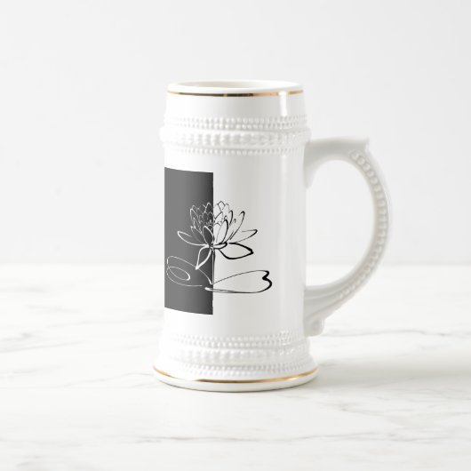 Yin Yang Schwarz-weiß Lotus Blossom Bierglas (Rechts)