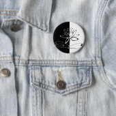 Yin Yang Schwarz-weiß Lotus Blossom Button (Beispiel)