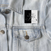 Yin Yang Schwarz-weiß Lotus Blossom Button (Beispiel)