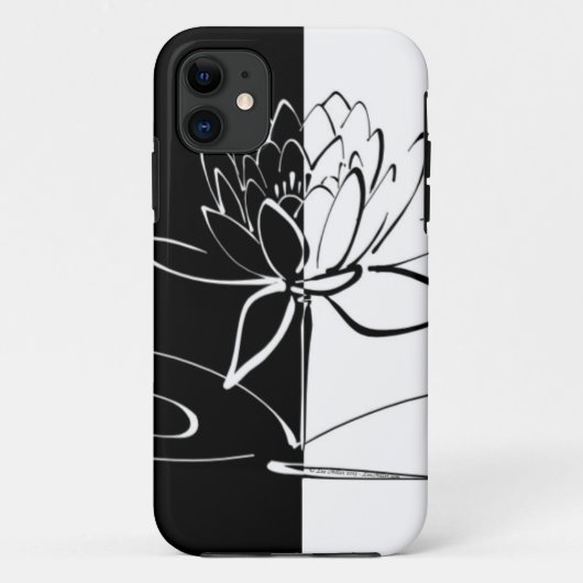 Yin Yang Schwarz-weiß Lotus Blossom Case-Mate iPhone Hülle (Rückseite)