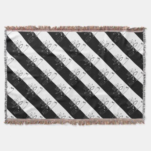 Yin Yang Schwarz-weiß Lotus Blossom Decke (Vorderseite)