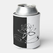 Yin Yang Schwarz-weiß Lotus Blossom Dosenkühler (Kanne Vorderseite)