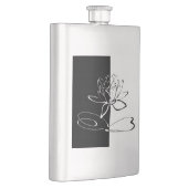 Yin Yang Schwarz-weiß Lotus Blossom Flachmann (Rechts)