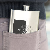 Yin Yang Schwarz-weiß Lotus Blossom Flachmann (Beispiel)