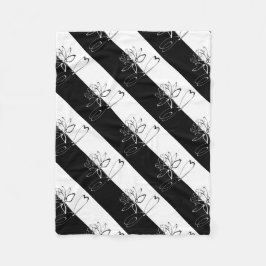 Yin Yang Schwarz-weiß Lotus Blossom Fleecedecke