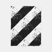 Yin Yang Schwarz-weiß Lotus Blossom Fleecedecke (Vorderseite)