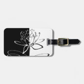 Yin Yang Schwarz-weiß Lotus Blossom Gepäckanhänger (Vorderseite horizontal)