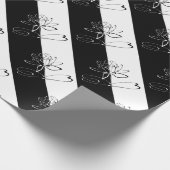 Yin Yang Schwarz-weiß Lotus Blossom Geschenkpapier (Ecke)