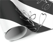 Yin Yang Schwarz-weiß Lotus Blossom Geschenkpapier (Rolleneckpunkt)