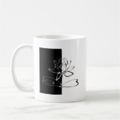 Yin Yang Schwarz-weiß Lotus Blossom Kaffeetasse (Links)