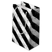 Yin Yang Schwarz-weiß Lotus Blossom Kleine Geschenktüte (Rückseite Schrägansicht)