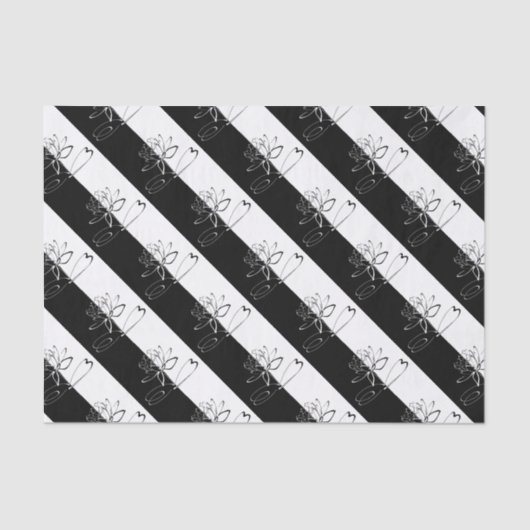 Yin Yang Schwarz-weiß Lotus Blossom Seidenpapier (Vorderseite)