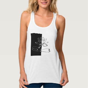 Yin Yang Schwarz-weiß Lotus Blossom Tank Top