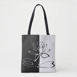 Yin Yang Schwarz-weiß Lotus Blossom Tasche