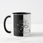 Yin Yang Schwarz-weiß Lotus Blossom Tasse (Links)