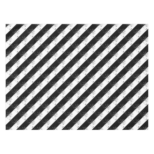 Yin Yang Schwarz-weiß Lotus Blossom Tischdecke (Vorderseite (Horizontal))