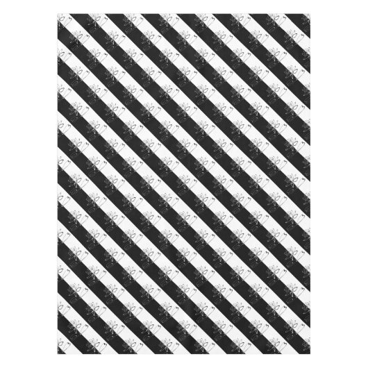 Yin Yang Schwarz-weiß Lotus Blossom Tischdecke (Vorderseite)