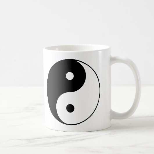 Yin Yang Schwarz-weißer klassischer Symbol-Entwurf Kaffeetasse (Rechts)