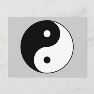 Yin Yang Schwarz-weißes Symbol Postkarte