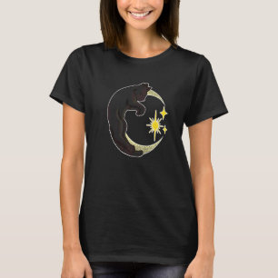 Yin Yang schwarze Katze im Mond süßes passendes Pa T-Shirt