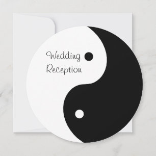 Yin Yang Schwarze und Weiße Hochzeitsfeier Einladung