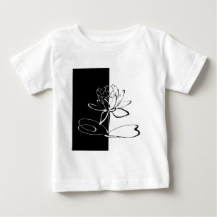 Yin Yang Schwarze Weiße Lotusblüte Baby T-shirt