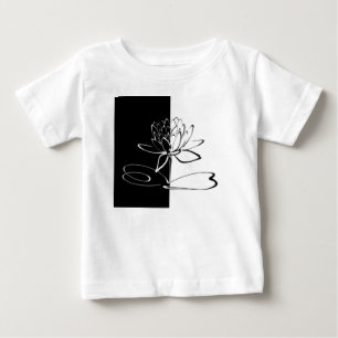 Yin Yang Schwarze Weiße Lotusblüte Baby T-shirt