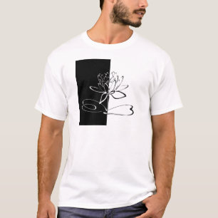 Yin Yang Schwarze Weiße Lotusblüte T-Shirt