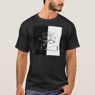 Yin Yang Schwarze Weiße Lotusblüte T-Shirt